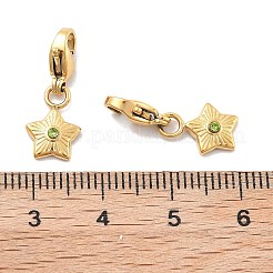 Star 304 Stainless Steel Rhinestone Pendant Decorations&nbsp;STAS-M092-11G