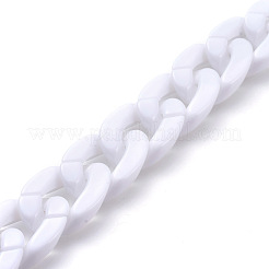 Handmade Opaque Acrylic Curb Chains&nbsp;AJEW-JB00564-11