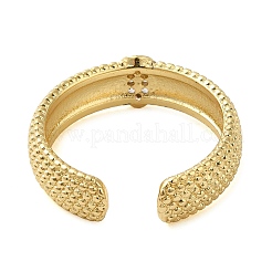 Rack Plating Real 18K Gold Plated Brass Oval Open Cuff Rings&nbsp;RJEW-B048-01G