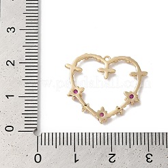 Heart Rack Plating Brass with Cubic Zirconia Pendants&nbsp;KK-G504-11G