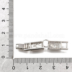Brass Micro Pave Clear Cubic Zirconia Fold Over Clasps&nbsp;KK-R222-03P