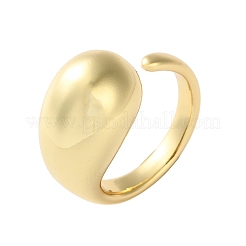 Rack Plating Brass Teardrop Open Cuff Ring for Women&nbsp;RJEW-A016-03G