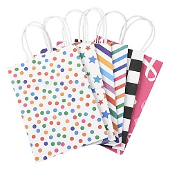 12Pcs 6 Colors Print Paper Packing Tote Bags&nbsp;CARB-FS0001-05