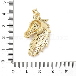 Brass Micro Pave Cubic Zirconia Pendants&nbsp;KK-F930-28B-G