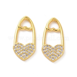 Brass Micro Pave Clear Cubic Zirconia Pendants&nbsp;KK-E068-VF194