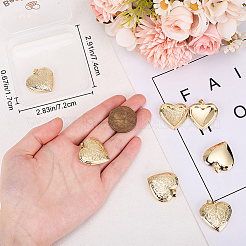6Pcs Brass Locket Pendants&nbsp;KK-BBC0015-54
