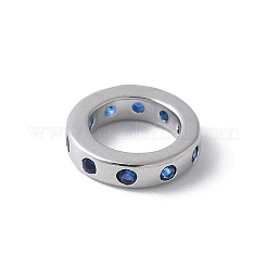 Brass Micro Pave Cubic Zirconia European Beads&nbsp;KK-K399-14P
