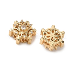 Christmas Brass Pave Cubic Zirconia Beads&nbsp;KK-A286-20G-01