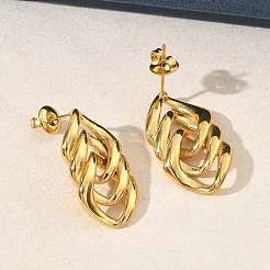 304 Stainless Steel Stud Earrings for Women&nbsp;EJEW-K333-15G
