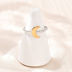 304 Stainless Steel Double Color Cuff Rings&nbsp;RJEW-S635-01GP-11