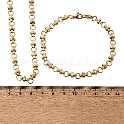 304 Stainless Steel Link Chain Bracelet & Necklace Jewelry Sets&nbsp;SJEW-L199-12G