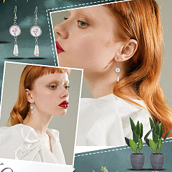 DIY Flat Round Drop Earring Making Kit&nbsp;DIY-UN0002-95