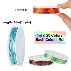 20 Rolls 20 Colors Polyester Round Thread&nbsp;OCOR-PH0002-64A