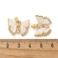 Brass Clear Cubic Zirconia Pendants&nbsp;KK-R210-12G-01