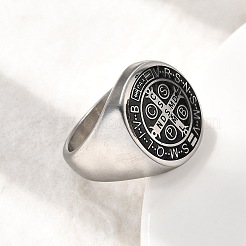 304 Stainless Steel Enamel Wide Band Finger Rings for Men&nbsp;RJEW-P163-01P