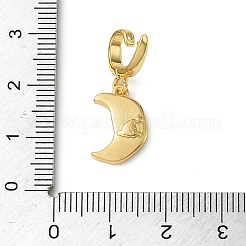 Christmas Brass Rhinestone Moon Pendant Decorations&nbsp;KK-H498-01G-08