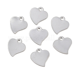 Tarnish Resistant Heart 201 Stainless Steel Blank Tag Charms&nbsp;STAS-R071-11