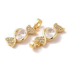 Brass Cubic Zirconia Pendants&nbsp;KK-M243-40G