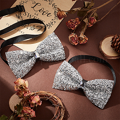 Adjustable Resin Rhinestone Polyester Bow Ties for Men&nbsp;AJEW-WH0472-01C