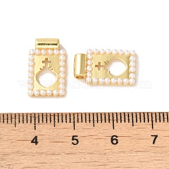 Rack Plating Brass & Acrylic Pearl Pendants&nbsp;X-KK-G488-05A-G