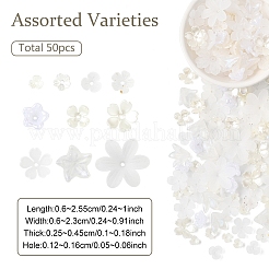500Pcs 10 Styles ABS Plastic & Acrylic Imitation Pearl Bead Caps&nbsp;OACR-YW0004-12