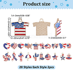 40Pddcs 20 Styles Independence Day Themed Zinc Alloy Enamel Pendants&nbsp;ENAM-ME0001-61