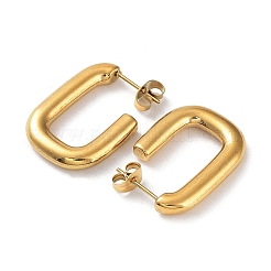 Ion Plating(IP) 304 Stainless Steel Rectangle Ear Studs for Women&nbsp;X-EJEW-P234-04G