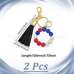 Polymer Clay Rhinestone Beads Keychain&nbsp;KEYC-PH01532