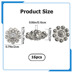 16Pcs 1-Hole Alloy Shank Buttons&nbsp;BUTT-GF0001-27