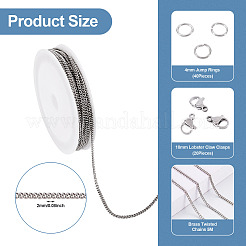 DIY Brass Twisted Chains Necklaces/Bracelets Making Kit&nbsp;DIY-TA0011-10