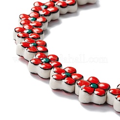 Handmade Porcelain Flower Beads Strands&nbsp;PORC-F003-01E