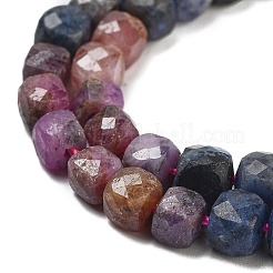 Natural Red Corundum/Ruby and Sapphire Beads Strands&nbsp;G-H042-A51-03