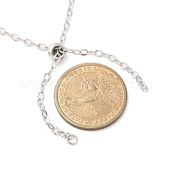 Adjustable 304 Stainless Steel Textured Cable Chains Slider Necklaces Making&nbsp;AJEW-JB01396