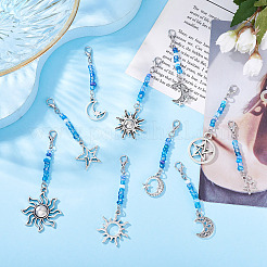 Glass Seed Bead Alloy Hanging Decorations&nbsp;HJEW-TAC0048