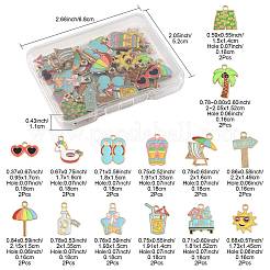 28Pcs 14 Styles Beach Holiday Theme Alloy Enamel Pendants&nbsp;ENAM-FS0003-35