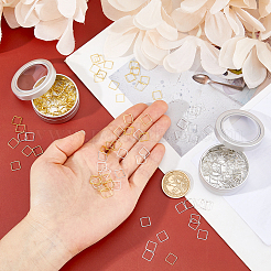 200Pcs 2 Colors Square Brass Linking Rings&nbsp;KK-HS0002-17