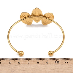 304 Stainless Steel Enamel Cuff Bangles for Women&nbsp;BJEW-A049-02A-G