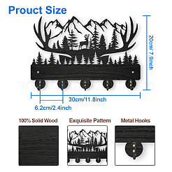 Wood & Iron Wall Mounted Hangers&nbsp;HJEW-WH0055-029
