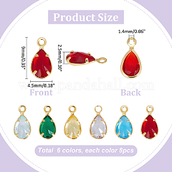 48Pcs 6 Colors Glass Charms&nbsp;KK-PH0010-45