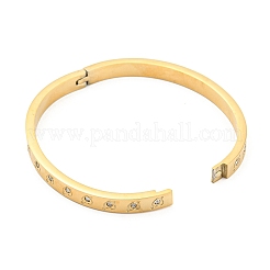 Ion Plating(IP) 304 Stainless Steel Bangle with Rhinestone&nbsp;BJEW-Q768-01G