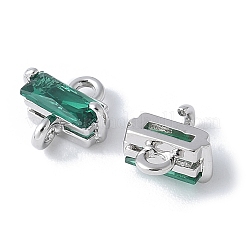 Brass Pave Cubic Zirconia Connector Charms&nbsp;KK-F892-53P-04