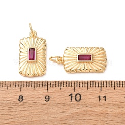 Brass Micro Pave Cubic Zirconia Pendants&nbsp;CU-K002-45G-A