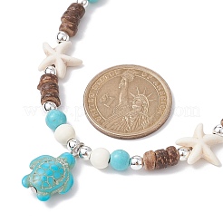 Synthetic Turquoise Tortoise Pendant Necklaces&nbsp;NJEW-JN04573-02