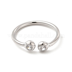 Clear Cubic Zirconia Open Cuff Ring&nbsp;RJEW-G274-01P