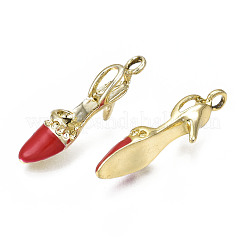 Rack Plating Alloy Enamel Pendant Rhinestone Settings&nbsp;ENAM-T011-133C