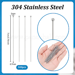 500Pcs 304 Stainless Steel Ball Head Pins&nbsp;STAS-PH0007-43