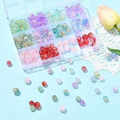 210Pcs 12 Styles Transparent Crackle Acrylic Beads&nbsp;DACR-YW0001-02