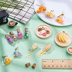 Mixed Shape Glass Bottle Miniature and Resin Mini Imitation Food Decoration&nbsp;DJEW-WR0001-07