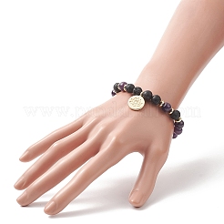 Natural & Synthetic Mixed Gemstone Beaded Stretch Bracelet&nbsp;BJEW-JB09312