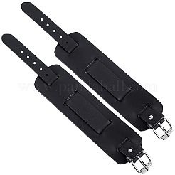 Vintage Punk Rock Style Wide Leather Cord Wristband Bracelets for Unisex&nbsp;BJEW-WH20007-07A